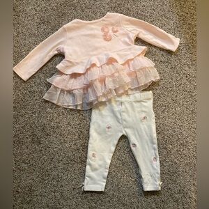 crown & ivy baby Pink Flower Outfit